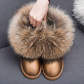 Snow Boots,Real Cowhide,Fox Wool Classic Women-BS01028-Veeddydropshipping